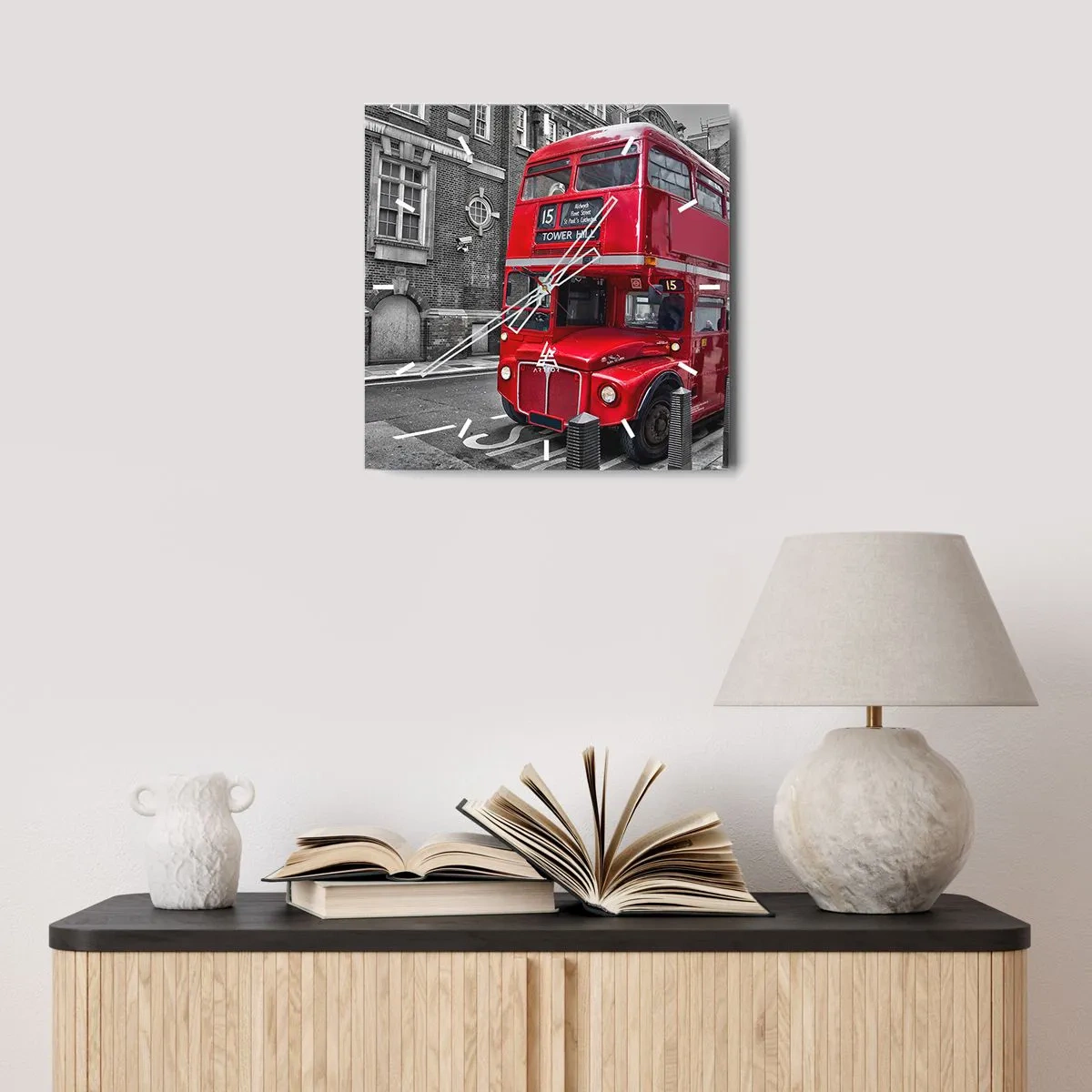 Wanduhr - Glasuhr - Immer gleich - 40x40 cm