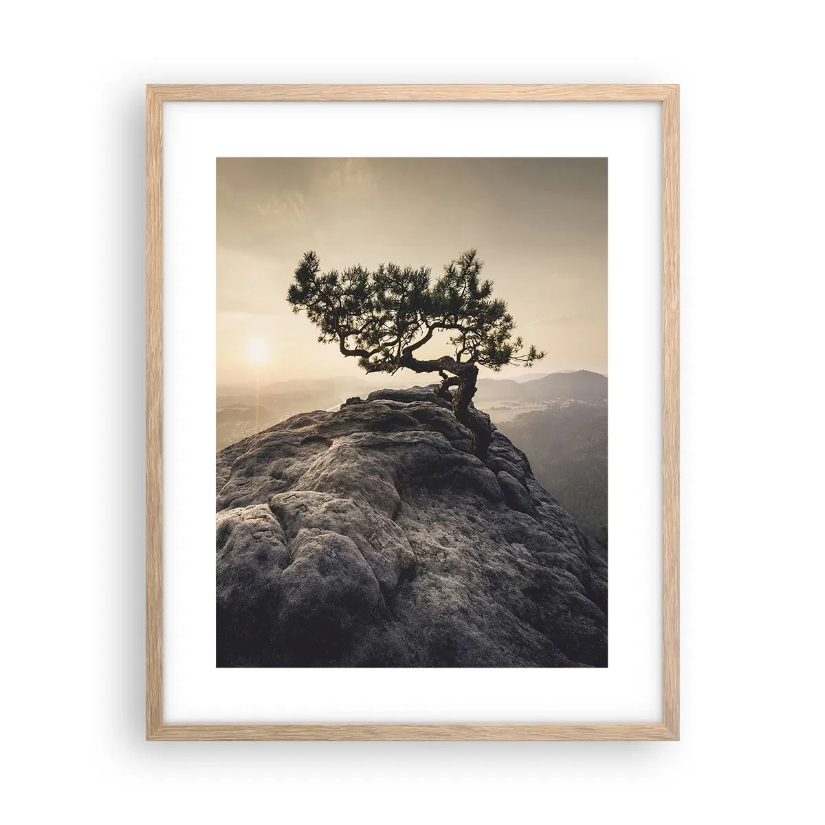 Poster in einem Rahmen aus heller Eiche - Das Leben gewinnt immer - 40x50 cm