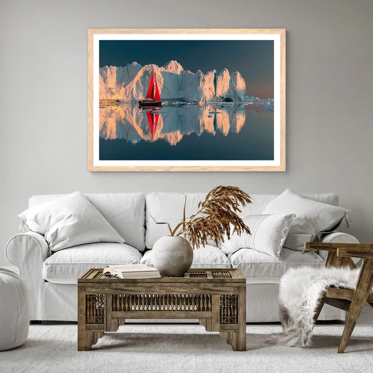 Poster in einem Rahmen aus heller Eiche - Am Rande der Welt - 50x40 cm