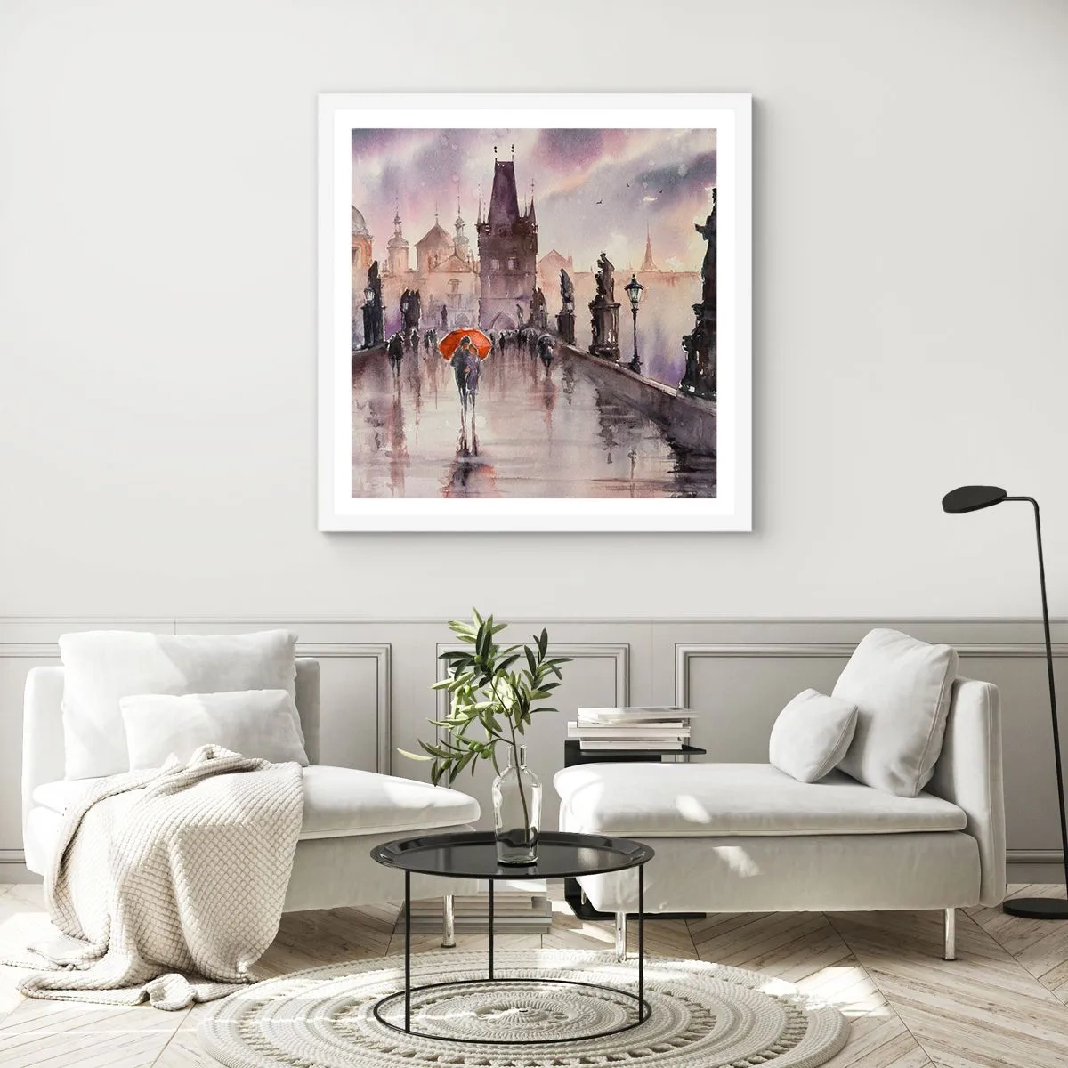 Poster in einem weißen Rahmen - Leute verändern sich nicht - 50x50 cm