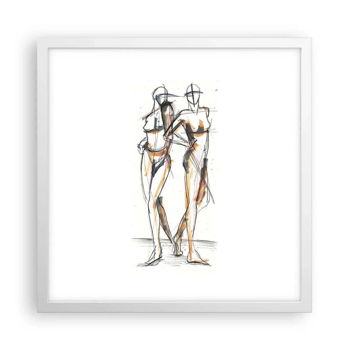 Poster in einem weißen Rahmen - Studie der Gnade - 40x40 cm