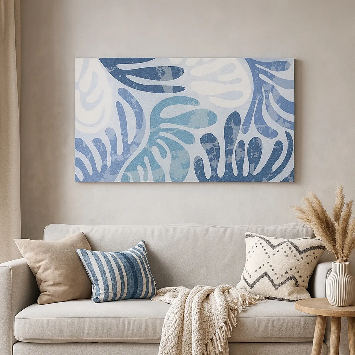 Bild auf Leinwand - Leinwandbild - Blaue Farne - 30x30 cm