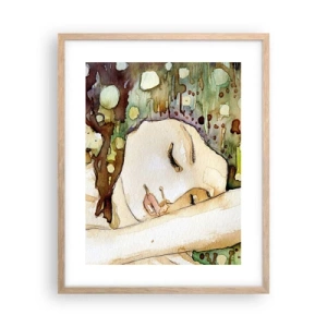 Poster in einem Rahmen aus heller Eiche - Ein smaragd-violetter Traum - 40x50 cm