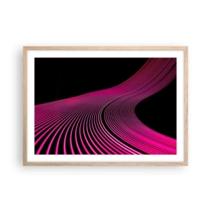 Poster in einem Rahmen aus heller Eiche - Allee des Lichts - 70x50 cm