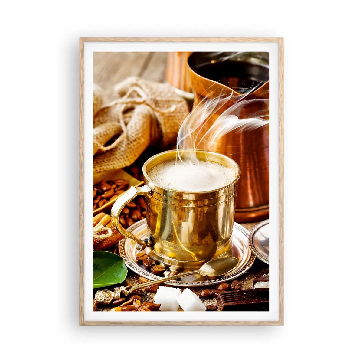 Poster in einem Rahmen aus heller Eiche - Schönen Tag noch! - 70x100 cm