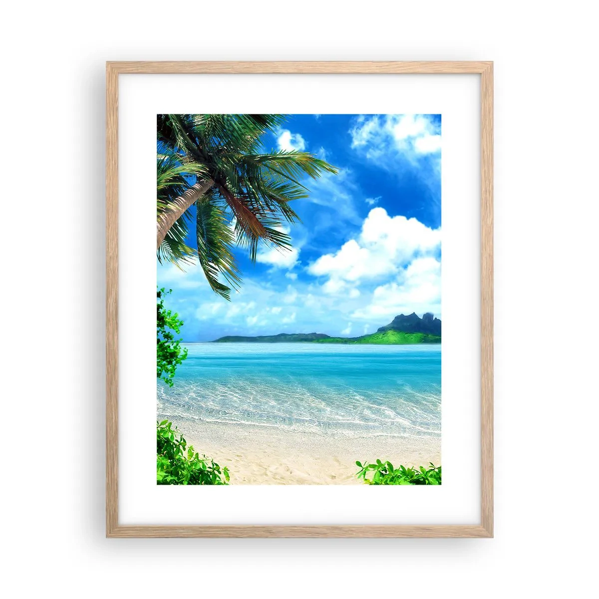 Poster in einem Rahmen aus heller Eiche - Das Azurblau der Tropen - 40x50 cm