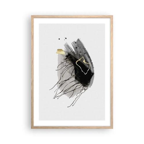 Poster in einem Rahmen aus heller Eiche - In Schwarz und Gold - 50x70 cm