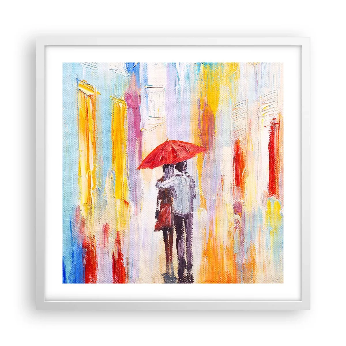 Poster in einem weißen Rahmen - Lass es weiter regnen - 50x50 cm
