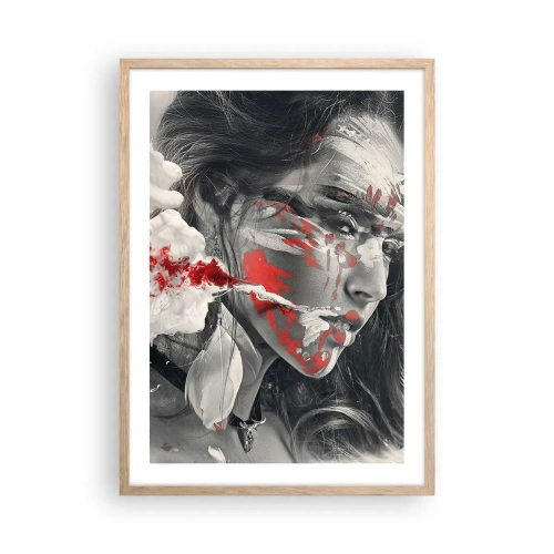 Poster in einem Rahmen aus heller Eiche - Im Dunst der Absurdität - 50x70 cm