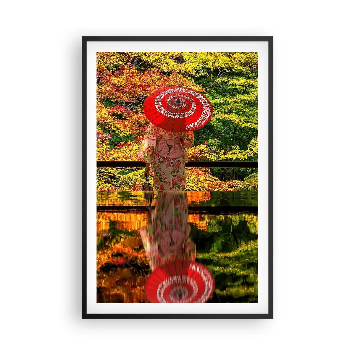 Poster in einem schwarzem Rahmen - Im Tempel der Natur - 61x91 cm