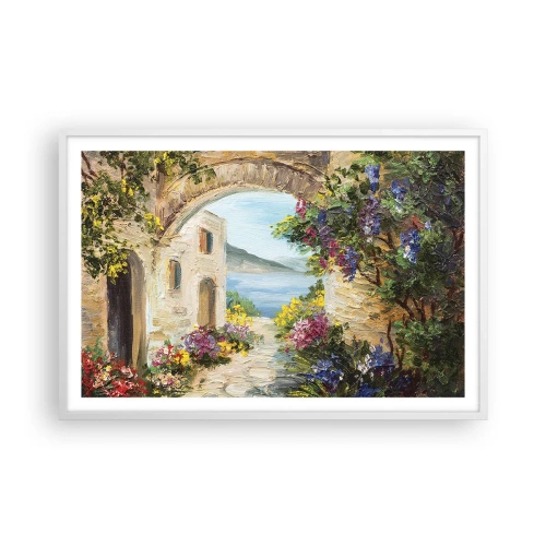 Poster in einem weißen Rahmen - Charme einer Küstenprovinz - 91x61 cm