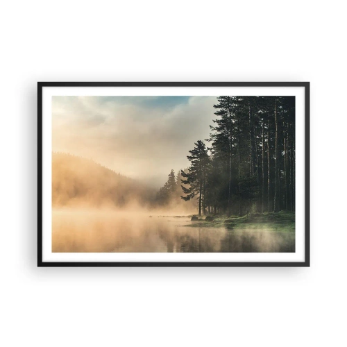 Poster in einem schwarzem Rahmen - Die Geburt des Tages - 91x61 cm