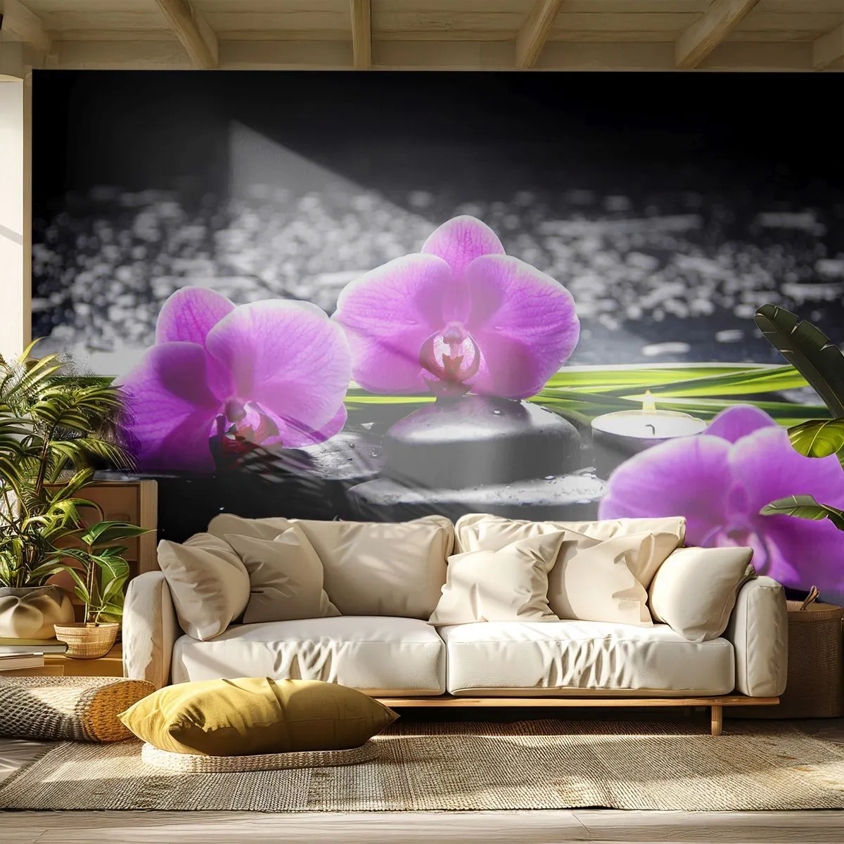 Fototapete Premium Canvas - In Ruhe ertrinken - Blumen, Orchidee, Orchidee - 250x175 cm