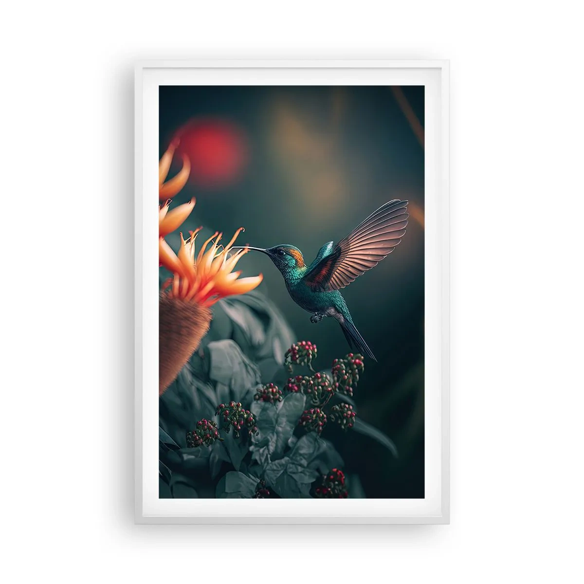 Poster in einem weißen Rahmen - Wirklich buntes Leben - 61x91 cm