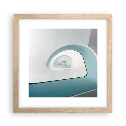 Poster in einem Rahmen aus heller Eiche - Bis zum Ende des Blaus - 30x30 cm