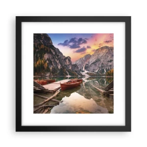 Poster in einem schwarzem Rahmen - Versprechen des Tages - 30x30 cm