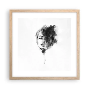 Poster in einem Rahmen aus heller Eiche - Wovon träumt das Mädchen - 40x40 cm
