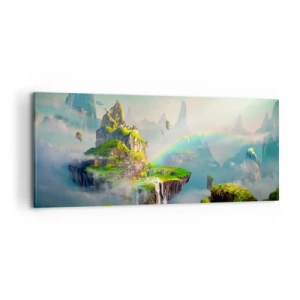 Bild auf Leinwand - Leinwandbild - Mitten am Himmel - glückliche Inseln - 100x40 cm