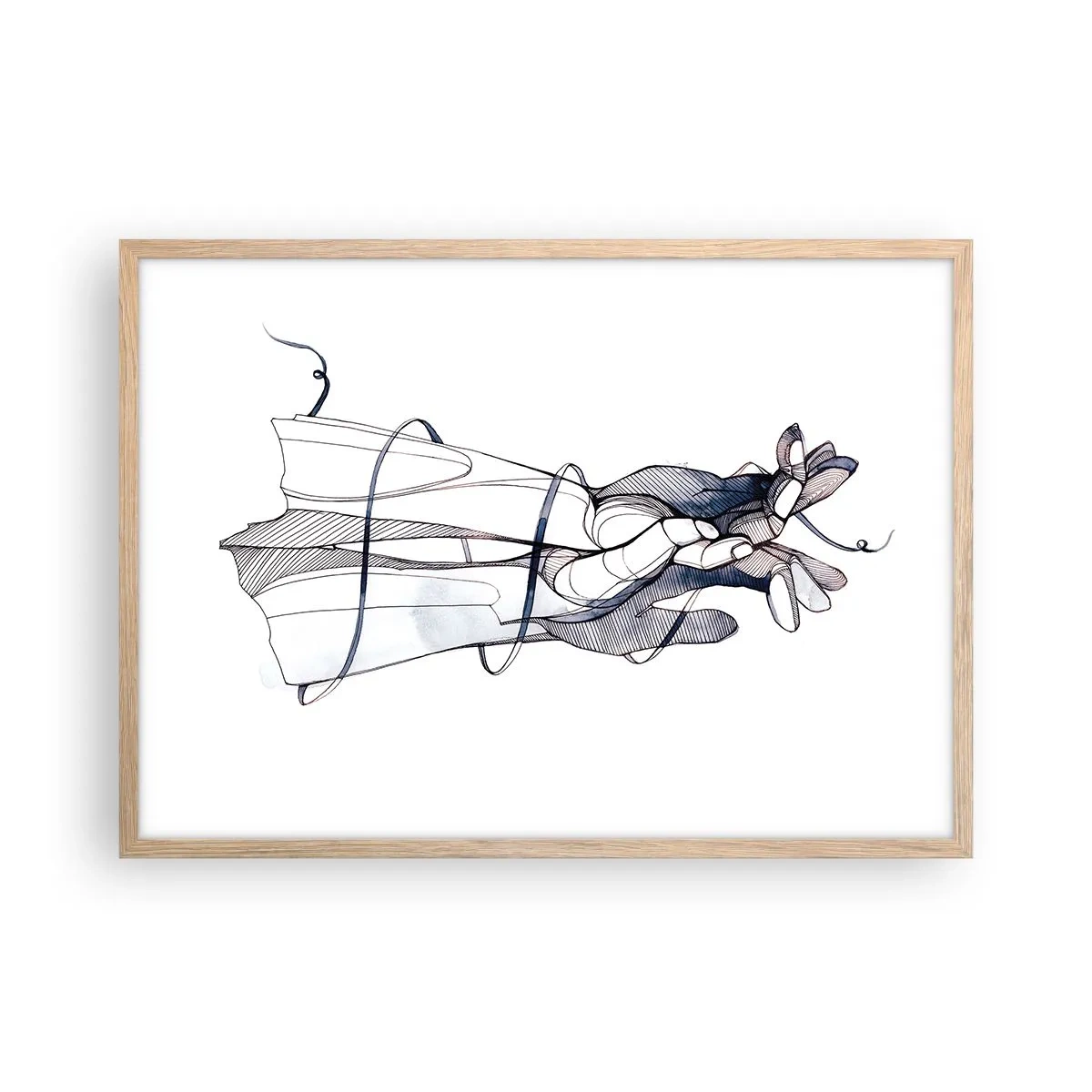 Poster in einem Rahmen aus heller Eiche - Touch-Studie - 70x50 cm