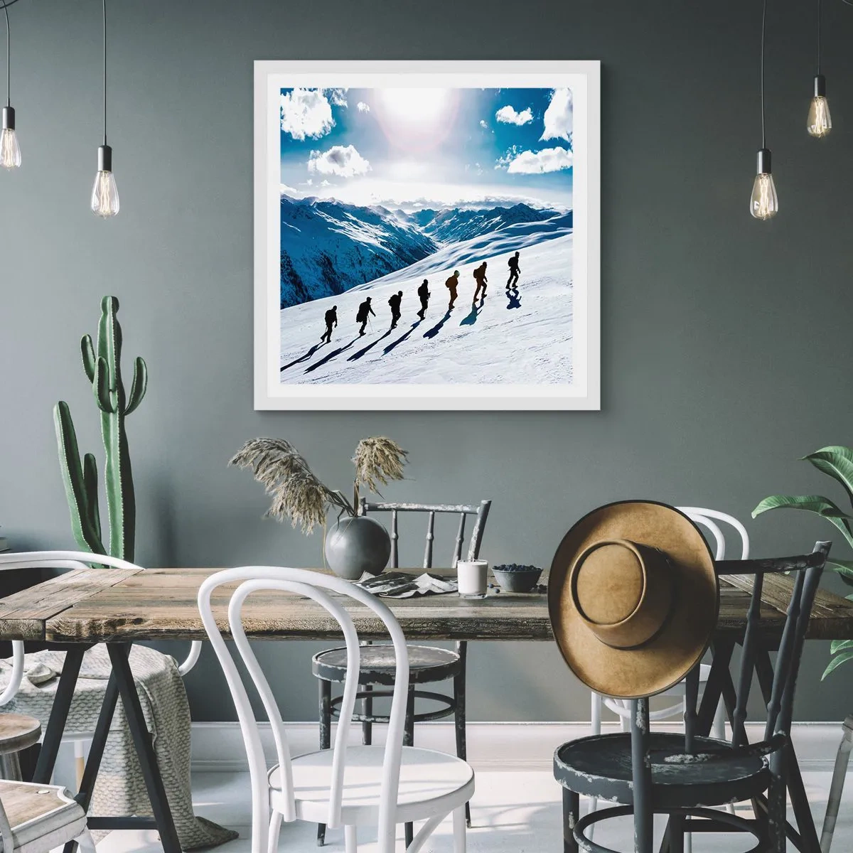 Poster in einem weißen Rahmen - Das Team der Eroberer - 30x30 cm