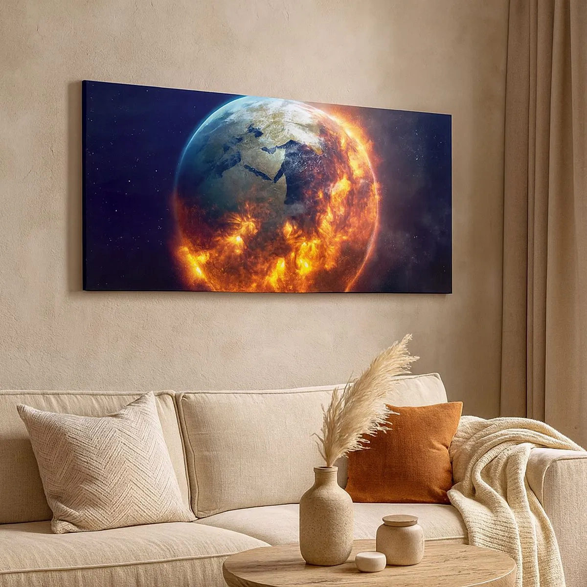 Bild auf Leinwand - Leinwandbild - Die Flamme der Apokalypse - 100x40 cm
