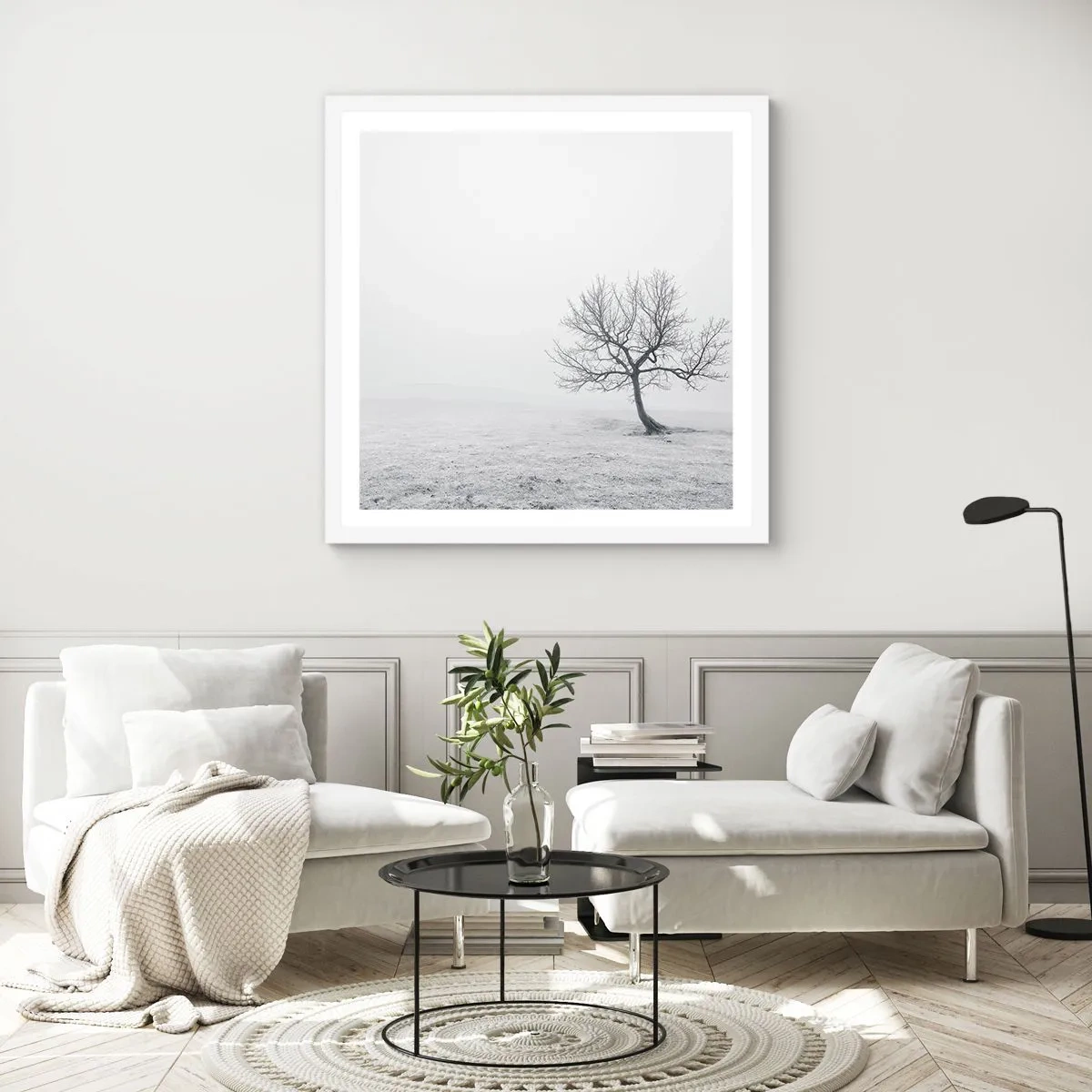 Poster in einem weißen Rahmen - Gegen das Nichts - 60x60 cm