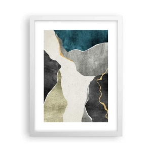 Poster in einem weißen Rahmen - Mosaikkomposition mit Goldfaden - 30x40 cm