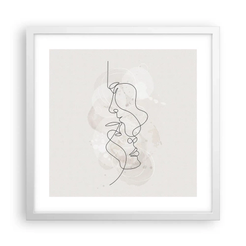Poster in einem weißen Rahmen - Verstrickt in eine Umarmung - 40x40 cm