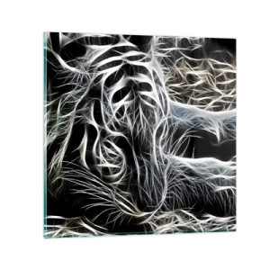 Glasbild - Bild auf glas - Eine Studie über die Leichtigkeit der Katze - 70x70 cm