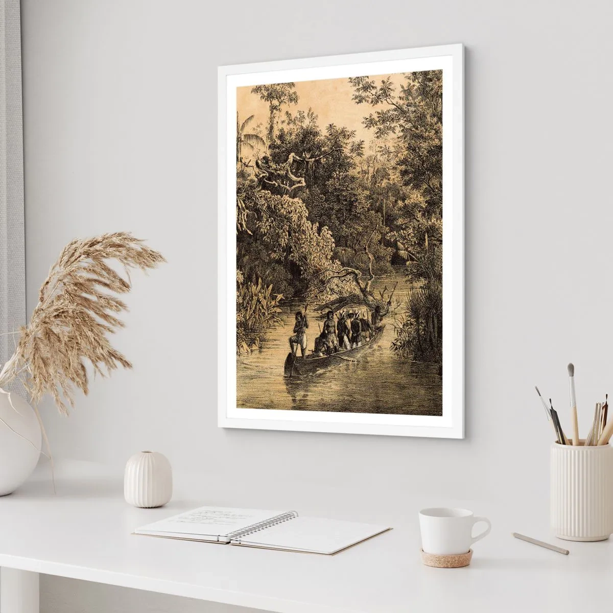 Poster in einem weißen Rahmen - Expedition zur Quelle - 70x100 cm