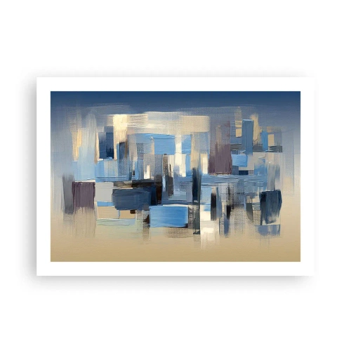 Poster - Blaue Konstruktion - 70x50 cm