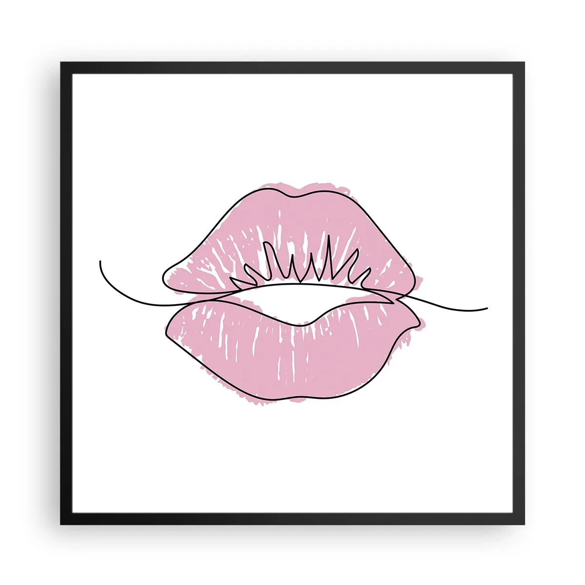 Poster in einem schwarzem Rahmen - Bereit zum Küssen? - 60x60 cm