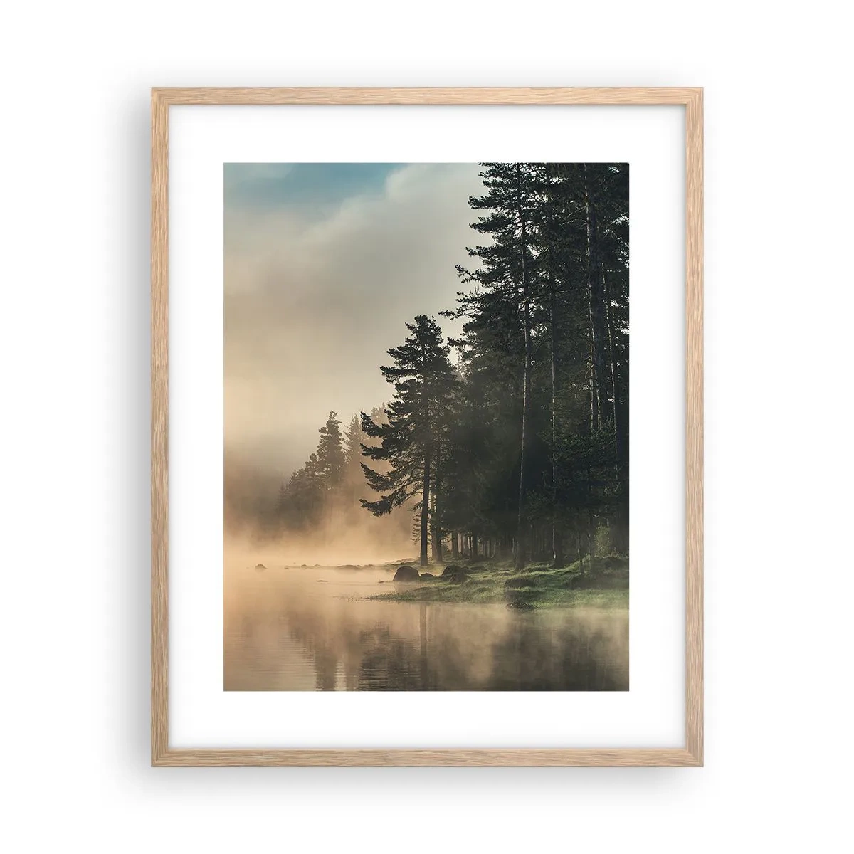 Poster in einem Rahmen aus heller Eiche - Die Geburt des Tages - 40x50 cm