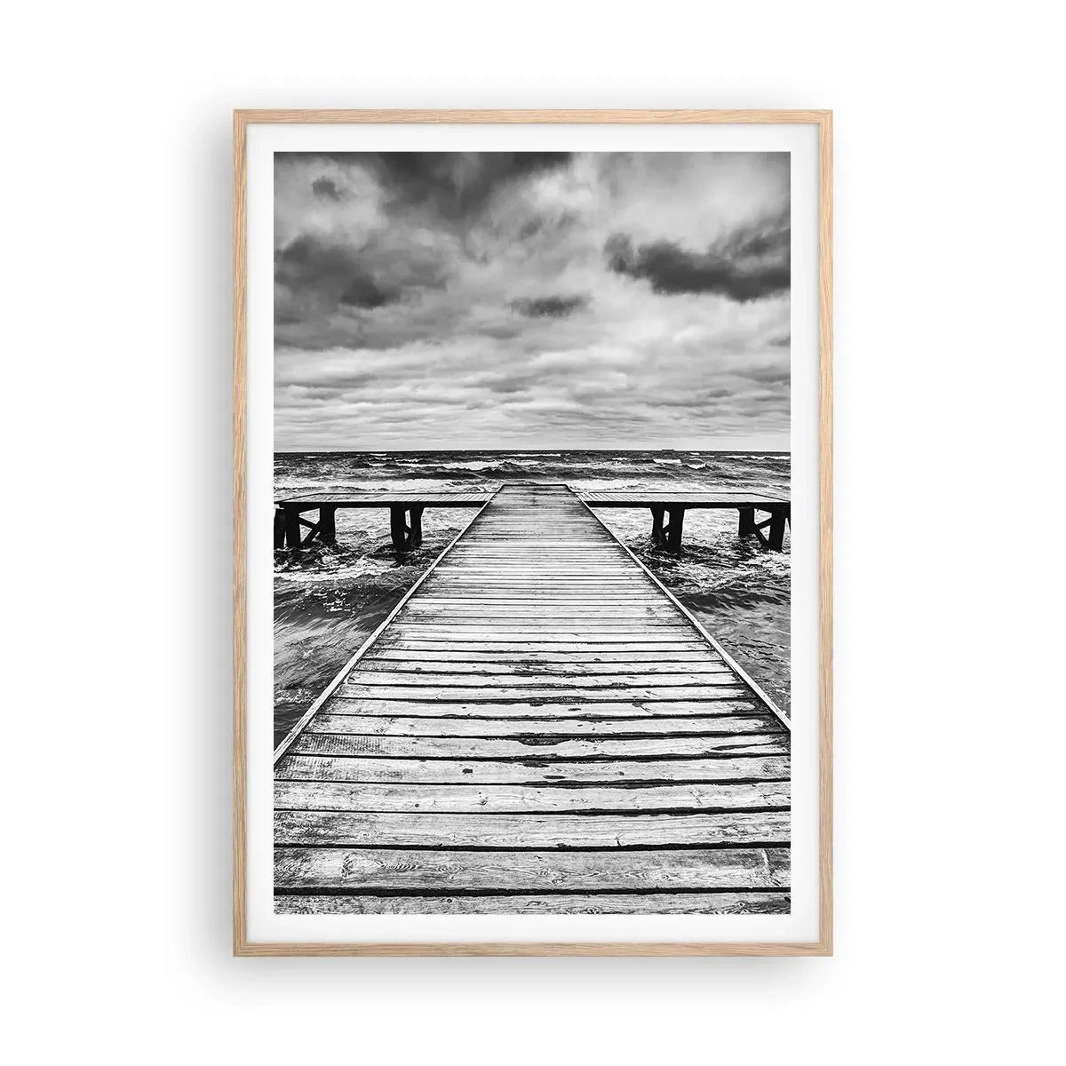 Poster in einem Rahmen aus heller Eiche - Ich warte darauf, dass der Wind wegjagt... - 70x100 cm