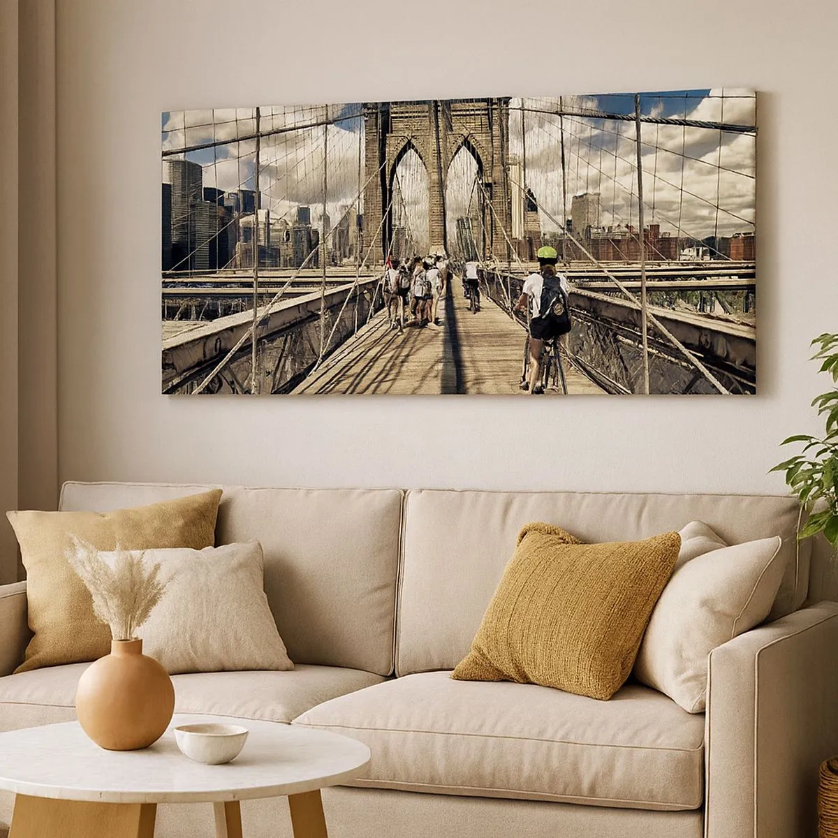 Bild auf Leinwand - Leinwandbild - Direkt ins Herz der Stadt - 100x40 cm