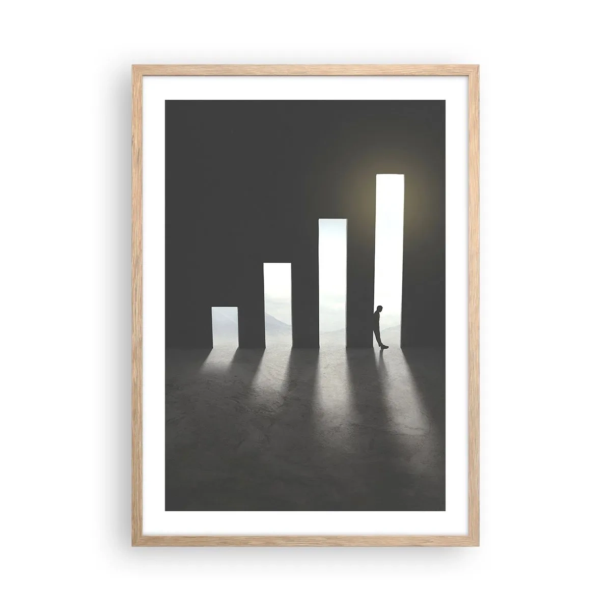 Poster in einem Rahmen aus heller Eiche - Erfolg – Impression - 50x70 cm