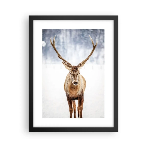 Poster in einem schwarzem Rahmen - Direkt aus dem Schneenebel - 30x40 cm