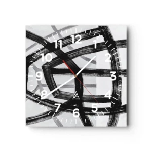 Wanduhr - Glasuhr - Bautiefe - 30x30 cm