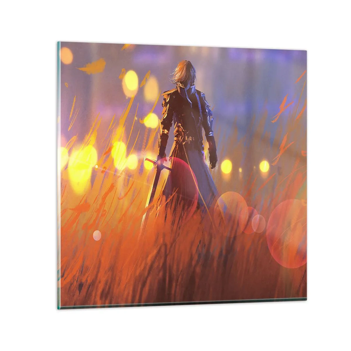 Glasbild - Bild auf glas - Fahrender Ritter - 60x60 cm