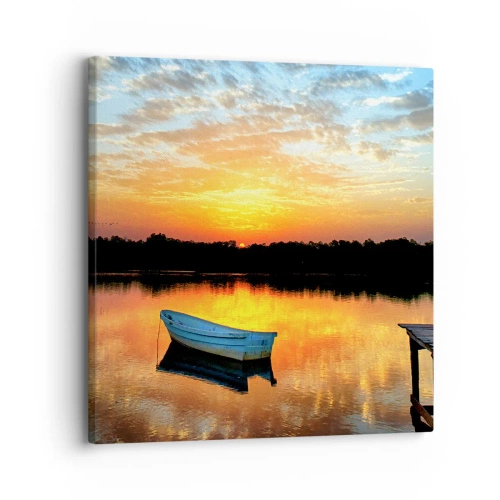 Bild auf Leinwand - Leinwandbild - Schauen, hören, meditieren - 30x30 cm