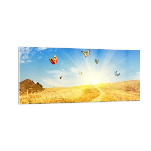 Glasbild - Bild auf glas - Und wie kann man den Sommer nicht lieben? - 100x40 cm