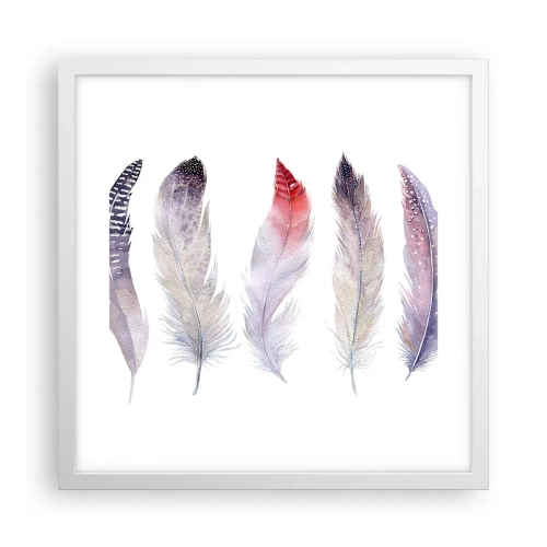 Poster in einem weißen Rahmen - Zart wie mehrfarbiger Nebel - 40x40 cm