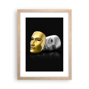 Poster in einem Rahmen aus heller Eiche - Das Leben ist wie ein Theater - 30x40 cm