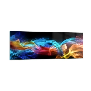 Glasbild - Bild auf glas - Regenbogentanz der Nebel - 90x30 cm