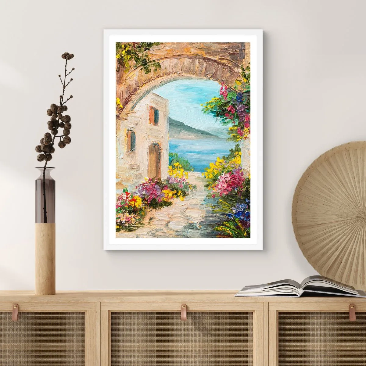 Poster in einem weißen Rahmen - Charme einer Küstenprovinz - 70x100 cm