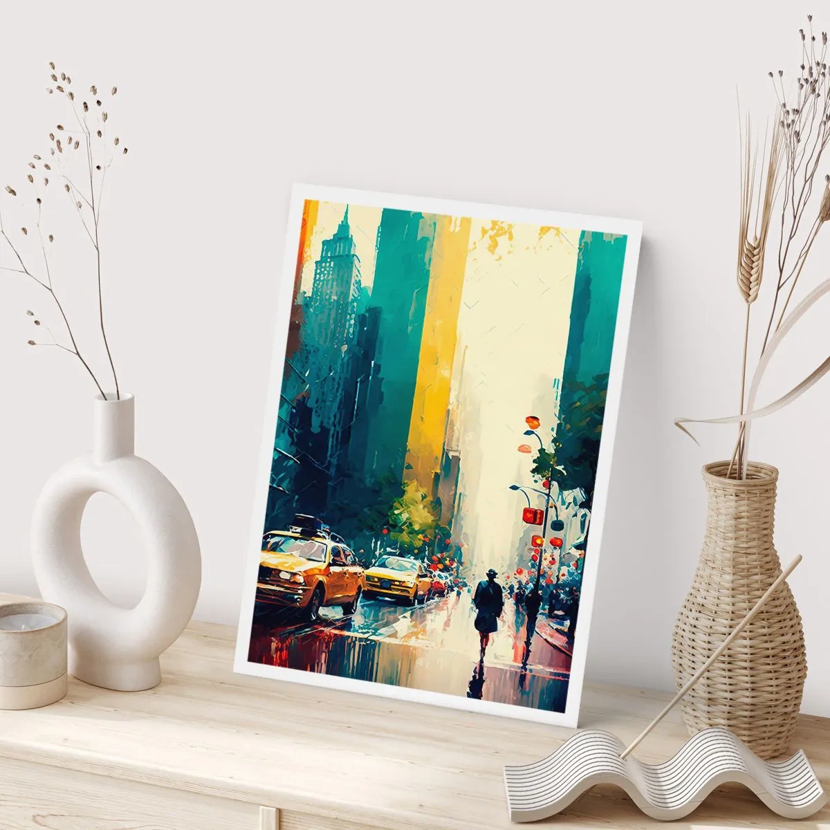 Poster - New York – selbst der Regen ist hier bunt - 40x50 cm