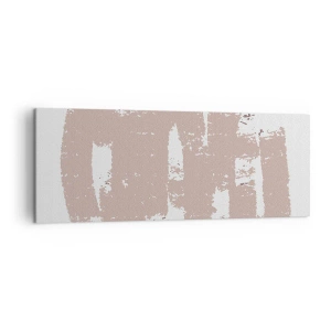 Bild auf Leinwand - Leinwandbild - Zartrosa Formen auf hellem Hintergrund - 140x50cm - Abstraktion in zartem Rosa - Moderne Wanddekoration für Wohnzimmer und Schlafzimmer ARTTOR