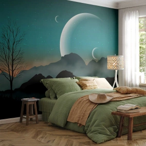 Fototapete Premium Canvas - Karneval in der Sternenacht - Abstraktion, Landschaft, Berge - 300x210 cm