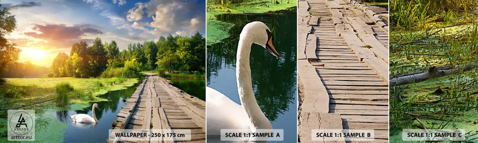 Fototapeten Muster Selbstklebend Deluxe Sticker - Sommer, Sommer überall - Landschaft, See, Wald - 100x30 cm