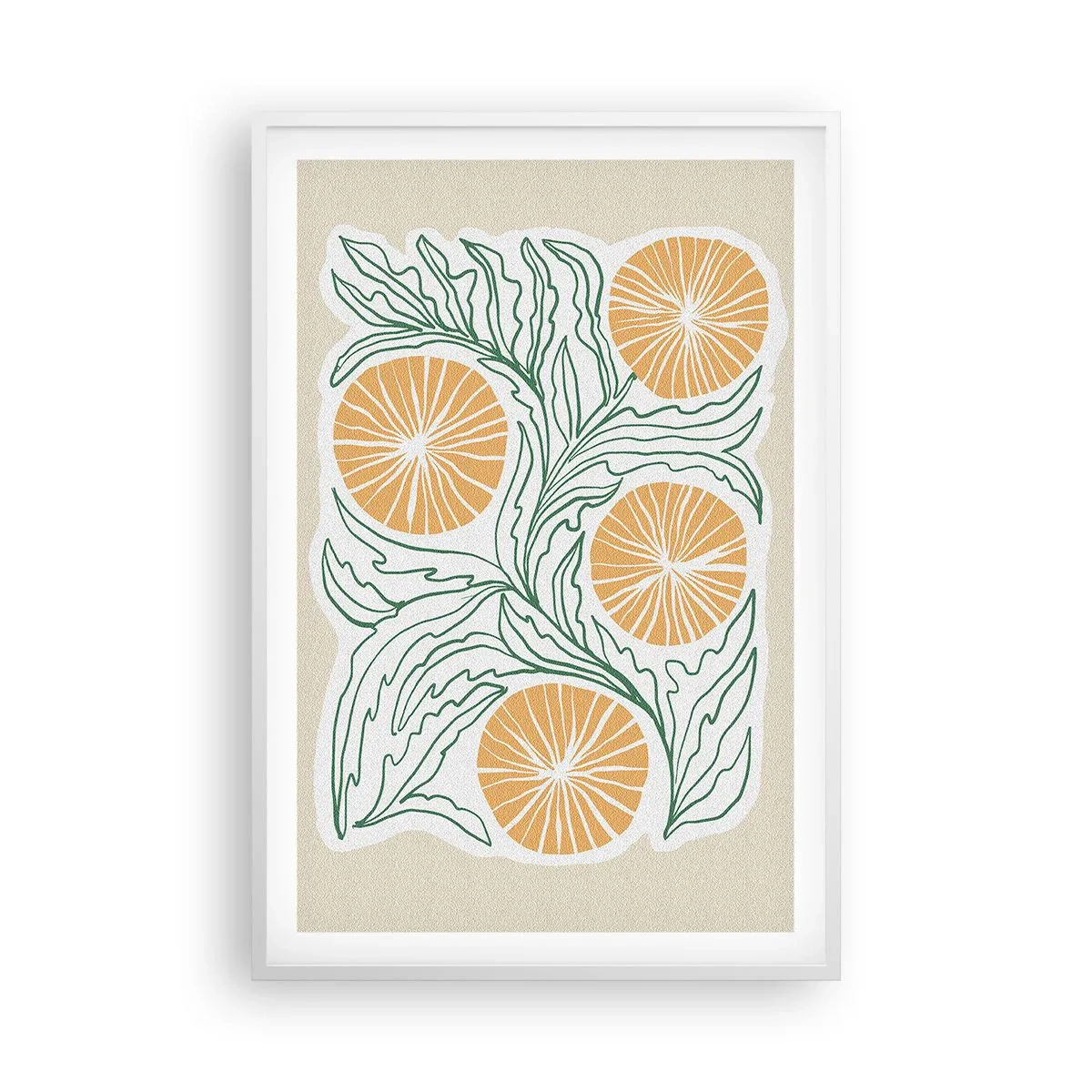 Poster in einem weißen Rahmen - Ethnisch mit einem Hauch von Abstraktion - 61x91 cm